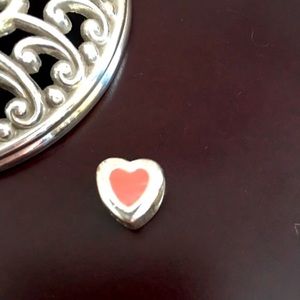 Silverworks 925 sterling pink enameled bead charm
